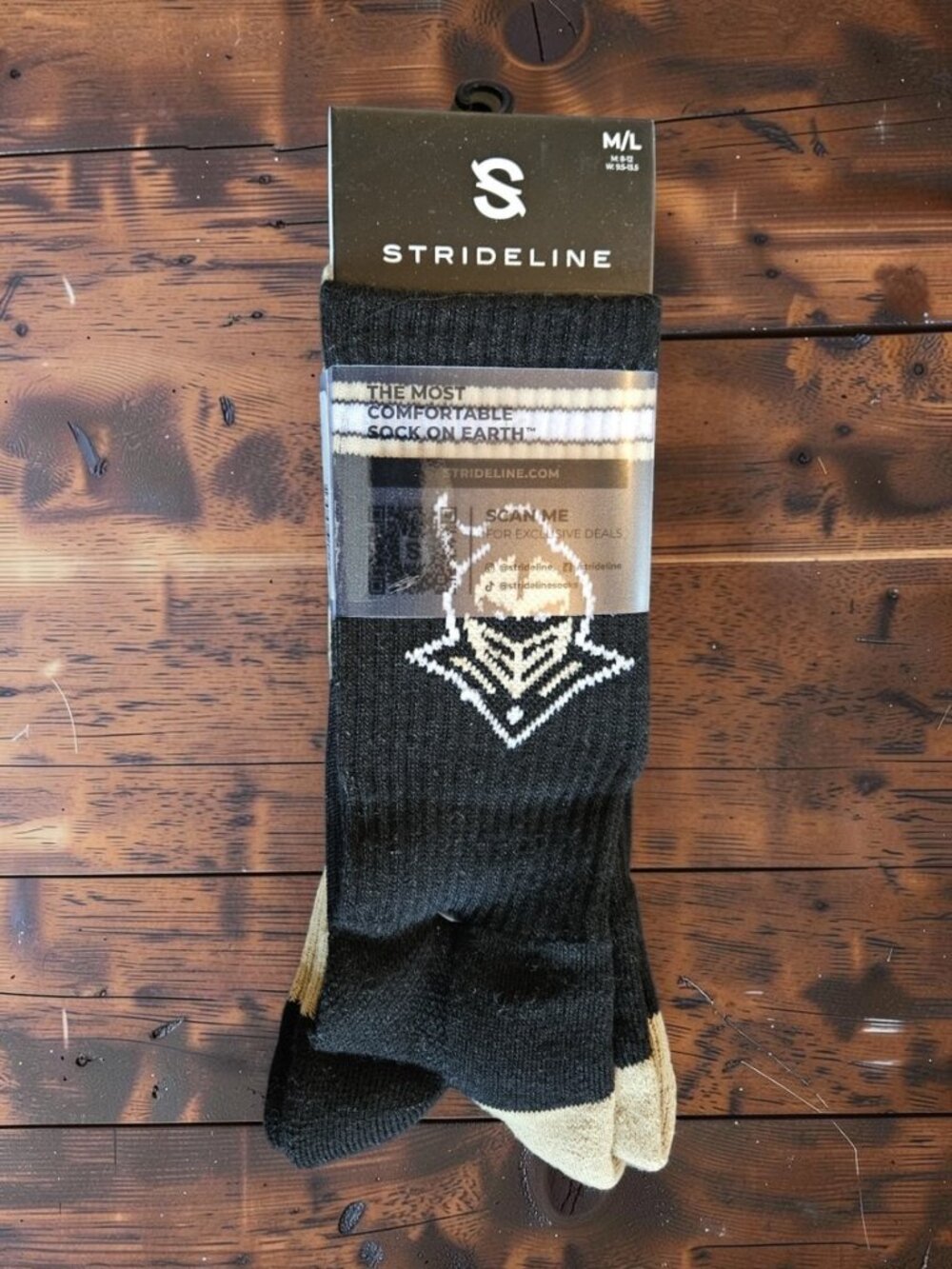 2/$24 💥🆕 STRIDELINE Athletic UCF Knights Black/Brown Socks 2 Pairs | 7682
